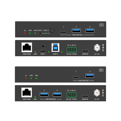 DVDO 2-Host USB-C & USB 3.2 Gen 1 100m Extender over HDBaseT (Box Tx to Box Rx) Ports