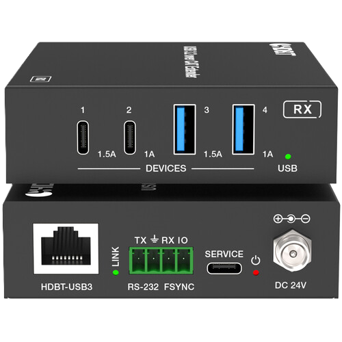 DVDO 1-Host USB-C & USB 3.2 Gen 1 100m Extender over HDBaseT (EU/UK WP Tx to Box Rx)
