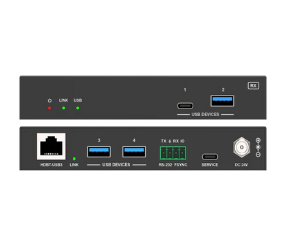 DVDO 2-Host USB-C & USB 3.2 Gen 1 100m Extender over HDBaseT (WP Tx to Box Rx)