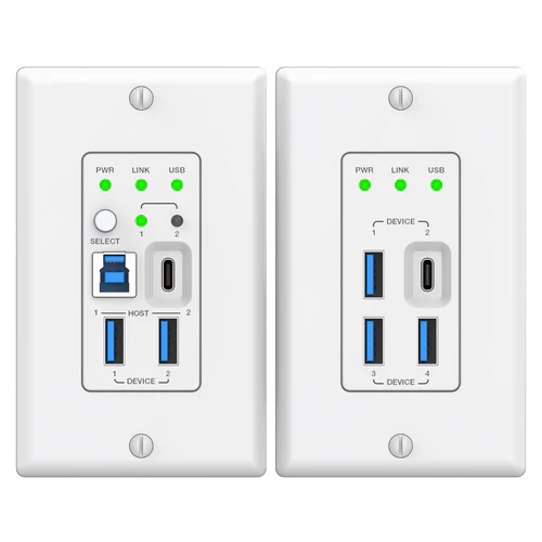 DVDO 2-Host USB-C & USB 3.2 Gen 1 100m Extender over HDBaseT (WP Tx to WP Rx) Close Up