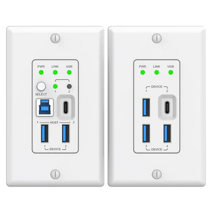 DVDO 2-Host USB-C & USB 3.2 Gen 1 100m Extender over HDBaseT (WP Tx to WP Rx) Close Up