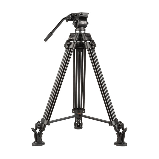 ikan 2-Stage Aluminum 65mm Fluid Head Tripod Kit, 11 lbs Payload (E-Image)
