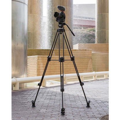 ikan 2-Stage Aluminum 65mm Fluid Head Tripod Kit, 11 lbs Payload (E-Image)