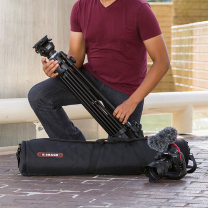 ikan 2-Stage Aluminum 65mm Fluid Head Tripod Kit, 11 lbs Payload (E-Image)