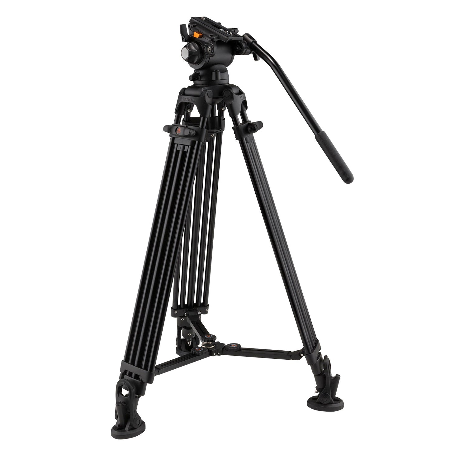 iKan 2-Stage Aluminum 75mm Fluid Head Tripod Kit, 11 lbs Payload, w/ Variable Friction Tilt Drag (E-Image)