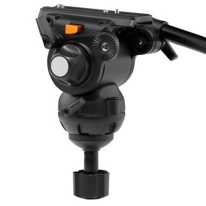 iKan 2-Stage Aluminum 75mm Fluid Head Tripod Kit, 11 lbs Payload, w/ Variable Friction Tilt Drag (E-Image)