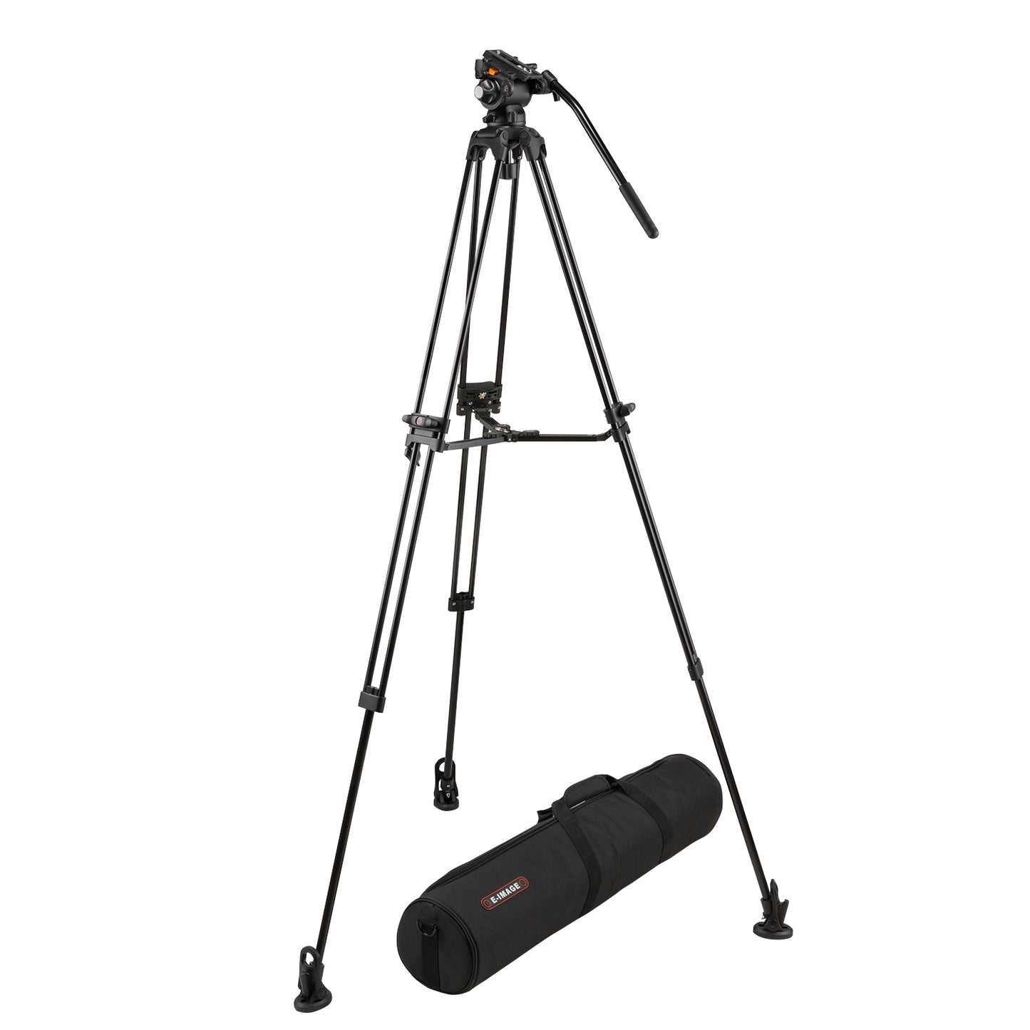 iKan 2-Stage Aluminum 75mm Fluid Head Tripod Kit, 11 lbs Payload, w/ Variable Friction Tilt Drag (E-Image)
