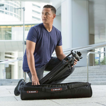 iKan 2-Stage Aluminum 75mm Fluid Head Tripod Kit, 11 lbs Payload, w/ Variable Friction Tilt Drag (E-Image)