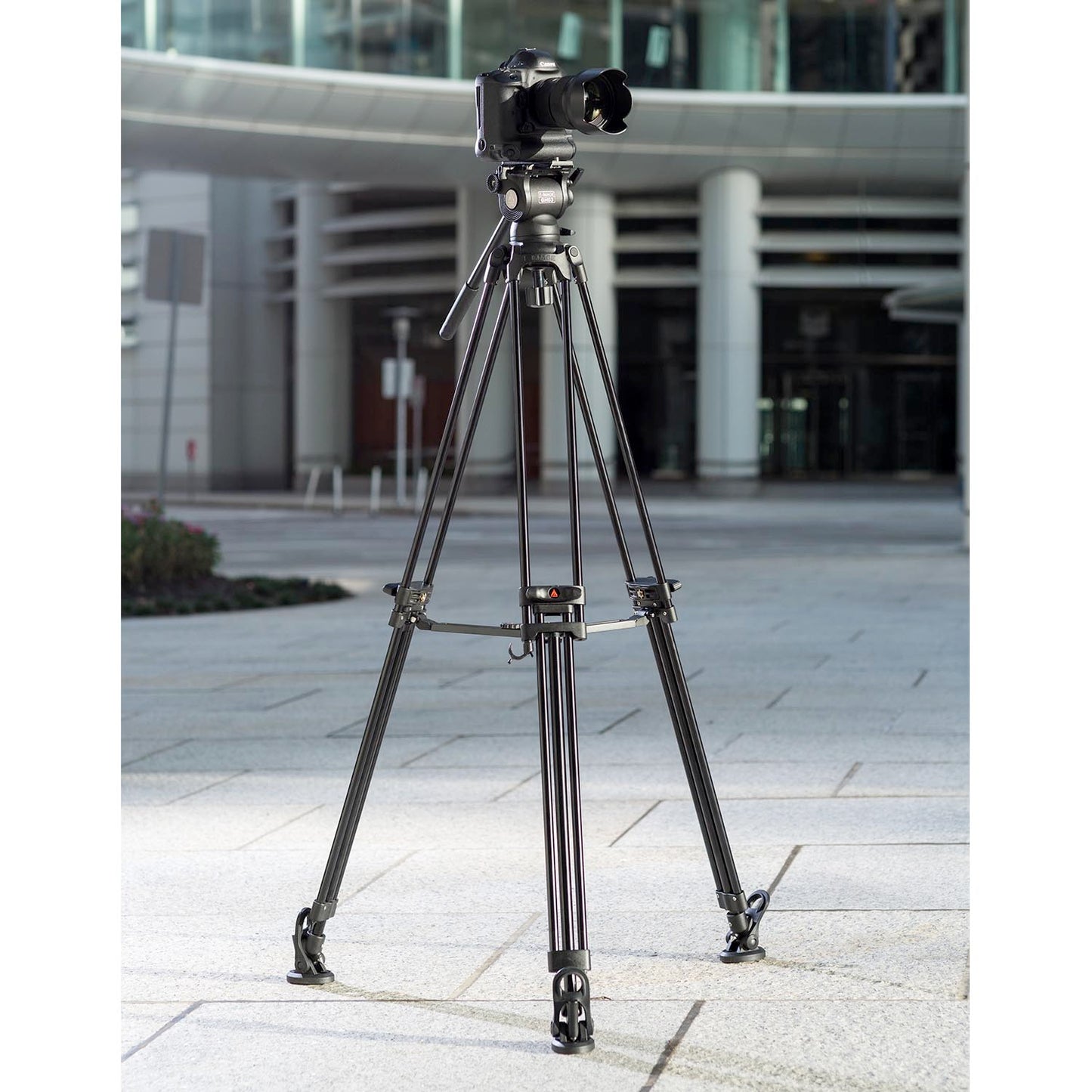 iKan 2-Stage Aluminum 75mm Fluid Head Tripod Kit, 11 lbs Payload, w/ Variable Friction Tilt Drag (E-Image)