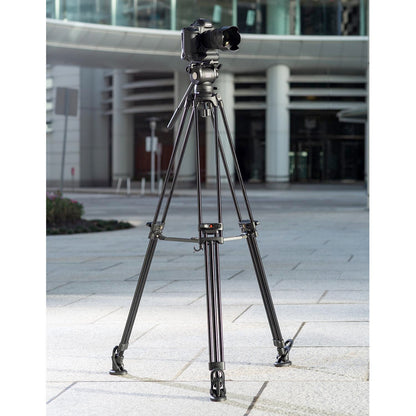 iKan 2-Stage Aluminum 75mm Fluid Head Tripod Kit, 11 lbs Payload, w/ Variable Friction Tilt Drag (E-Image)