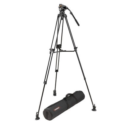 iKan 2-Stage Aluminum Fluid Head Tripod Kit, 15.4 lbs Payload, w/ Counterbalance (E-Image)