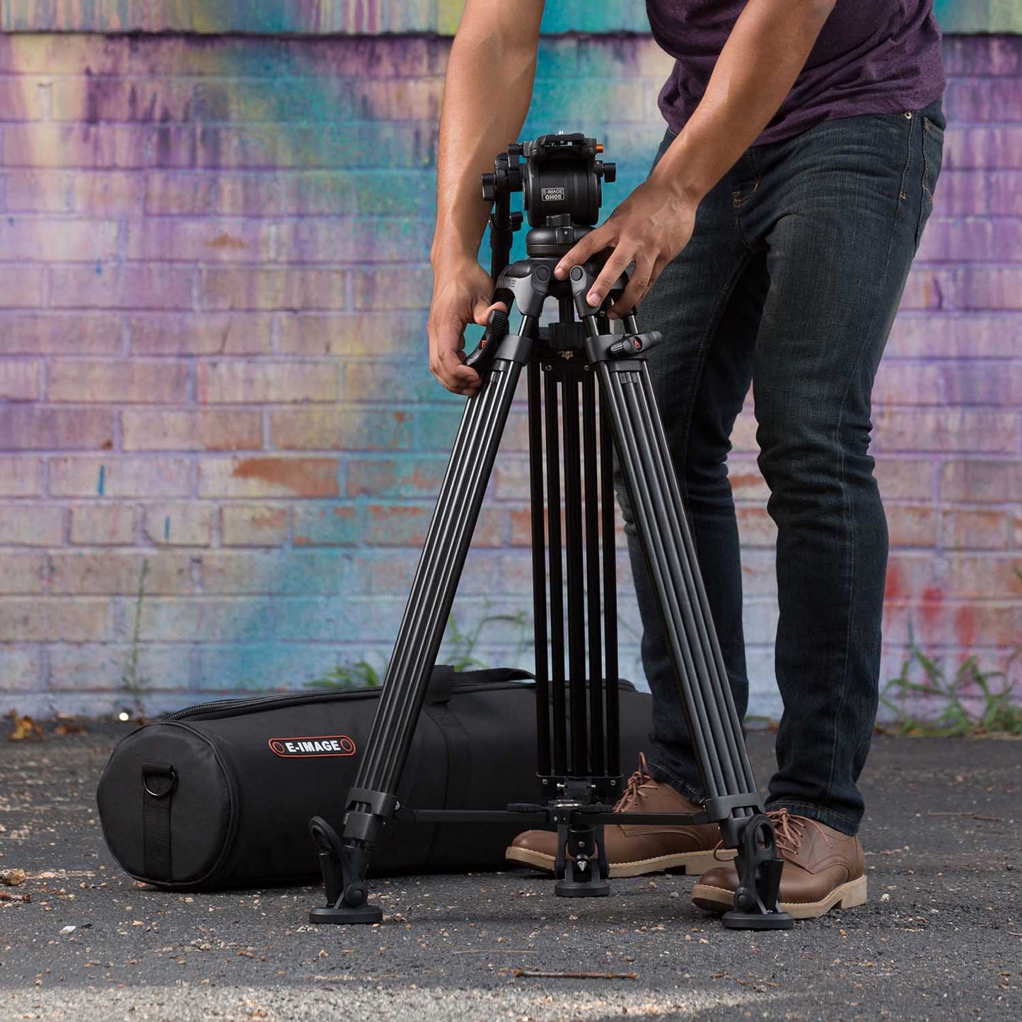 iKan 2-Stage Aluminum Fluid Head Tripod Kit, 15.4 lbs Payload, w/ Counterbalance (E-Image)