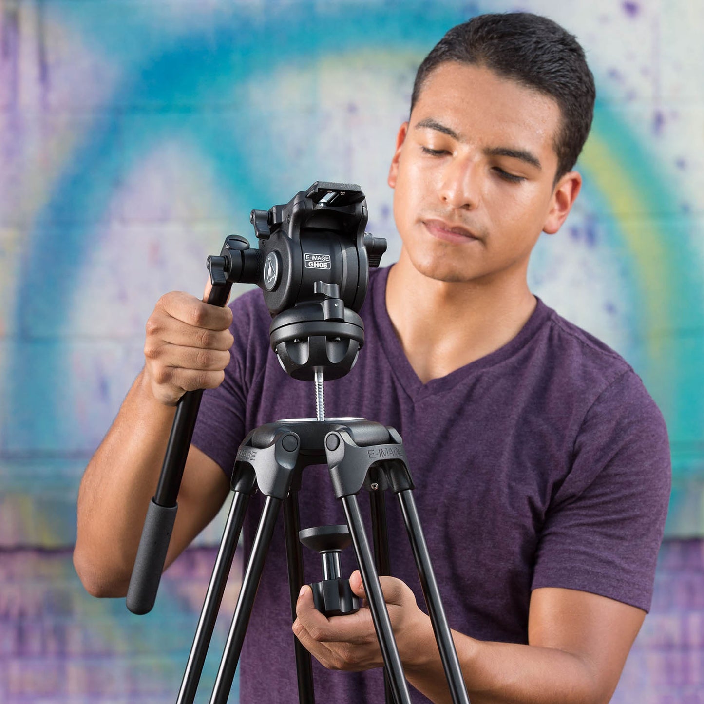 iKan 2-Stage Aluminum Fluid Head Tripod Kit, 15.4 lbs Payload, w/ Counterbalance (E-Image)