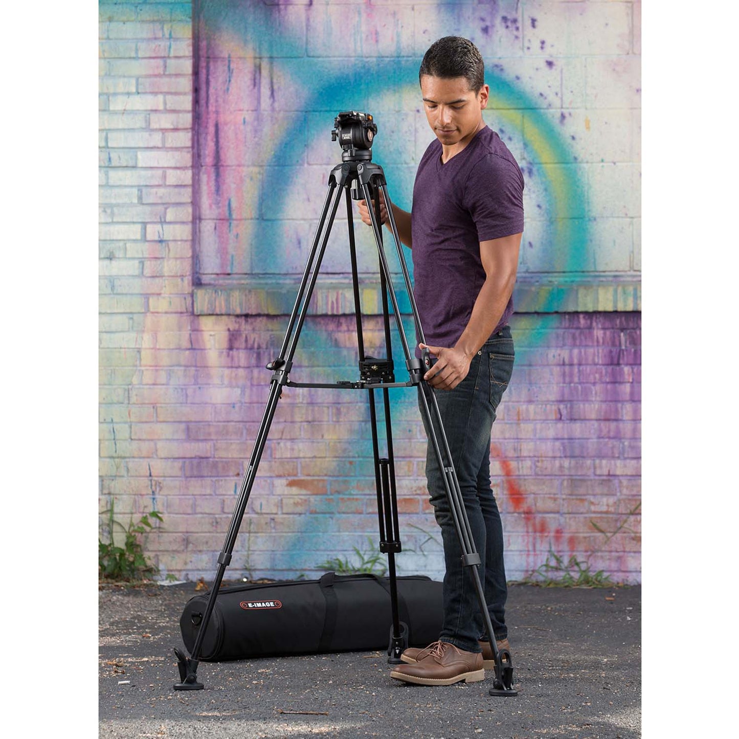 iKan 2-Stage Aluminum Fluid Head Tripod Kit, 15.4 lbs Payload, w/ Counterbalance (E-Image)