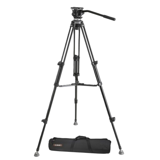 iKan 2-Stage Aluminum 65mm Fluid Head Tripod Kit, 6.6 lbs Payload, (E-Image)