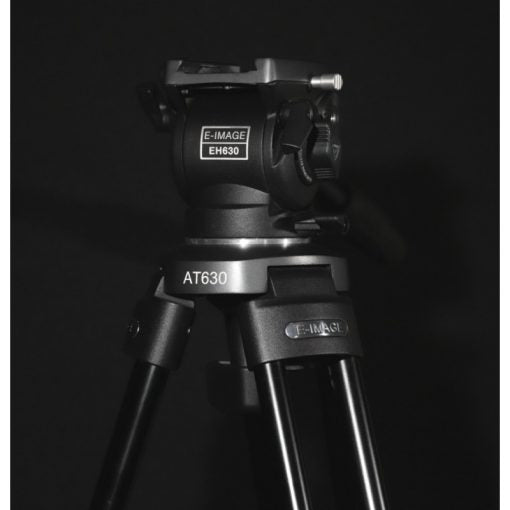 Camera tripod with E-Image brand on a black background
