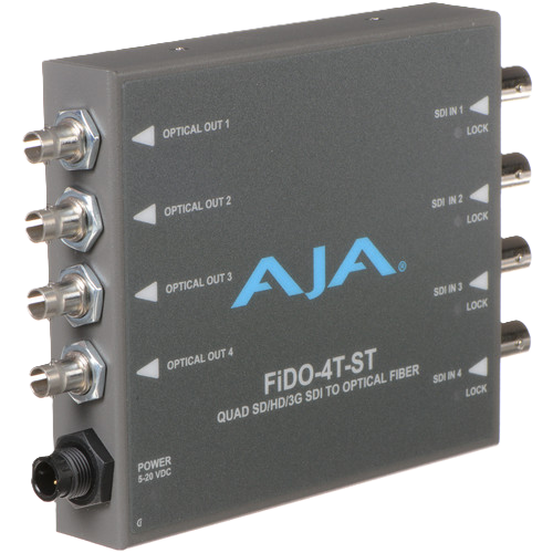 AJA FiDO-4T-ST 4-Channel 3G-SDI to Single-Mode ST Fiber Transmitter