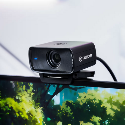 Webcam with 'FaceCam' branding on a computer monitor