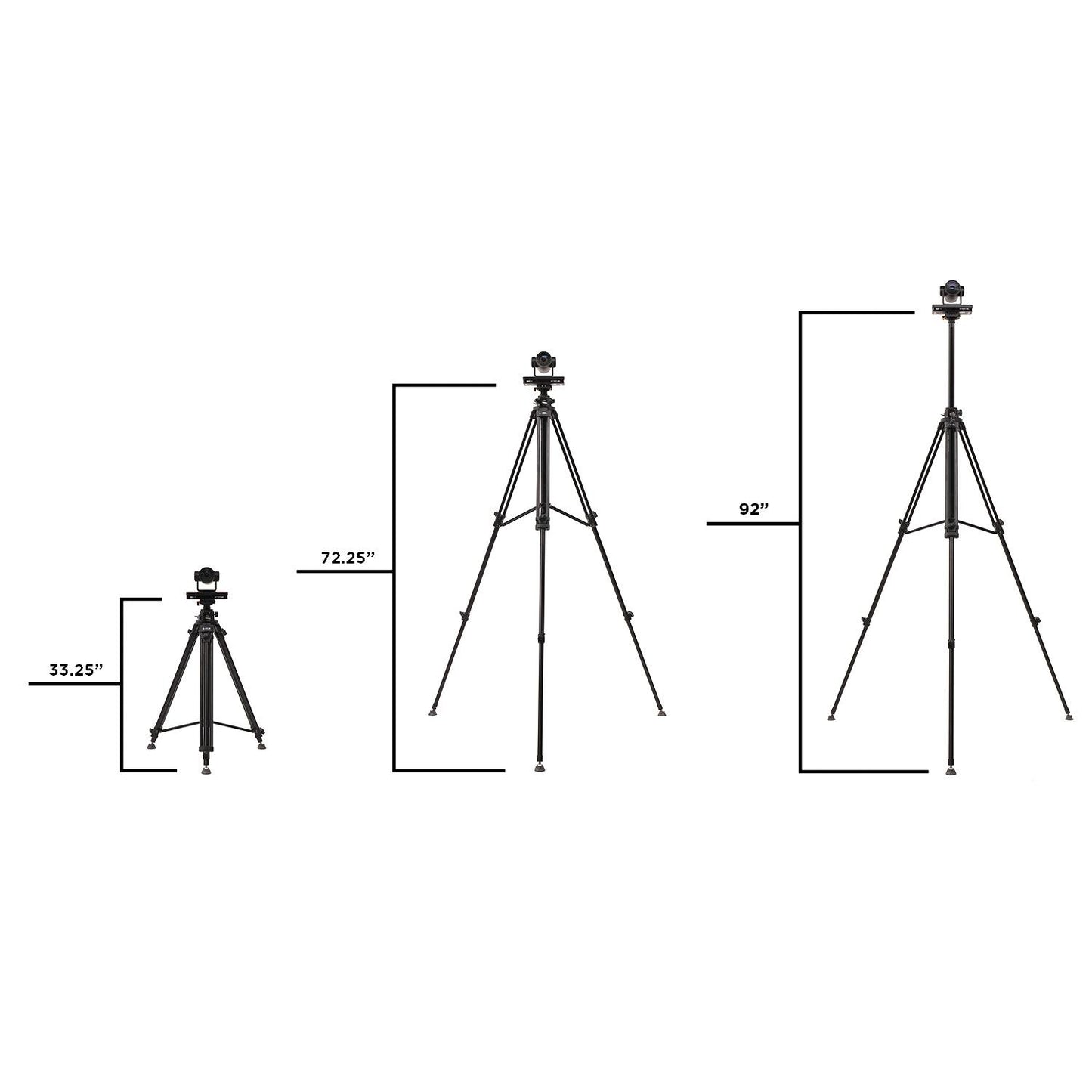 Ikan GA230-PTZ Aluminum Tripod with Rising Center Column and Quick Release Plate for PTZ Cameras