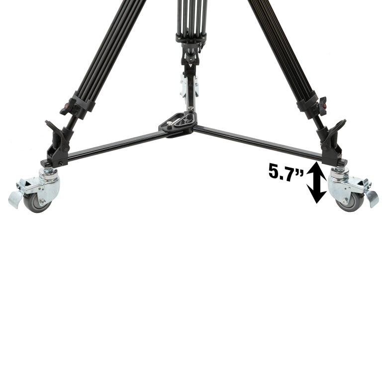 Ikan Aluminum Tripod, Dolly, 75mm Flat Base, & Quick Release Plate for PTZ Cameras