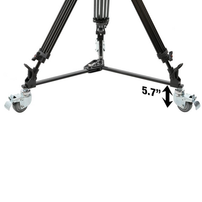 Ikan Aluminum Tripod, Dolly, 75mm Flat Base, & Quick Release Plate for PTZ Cameras