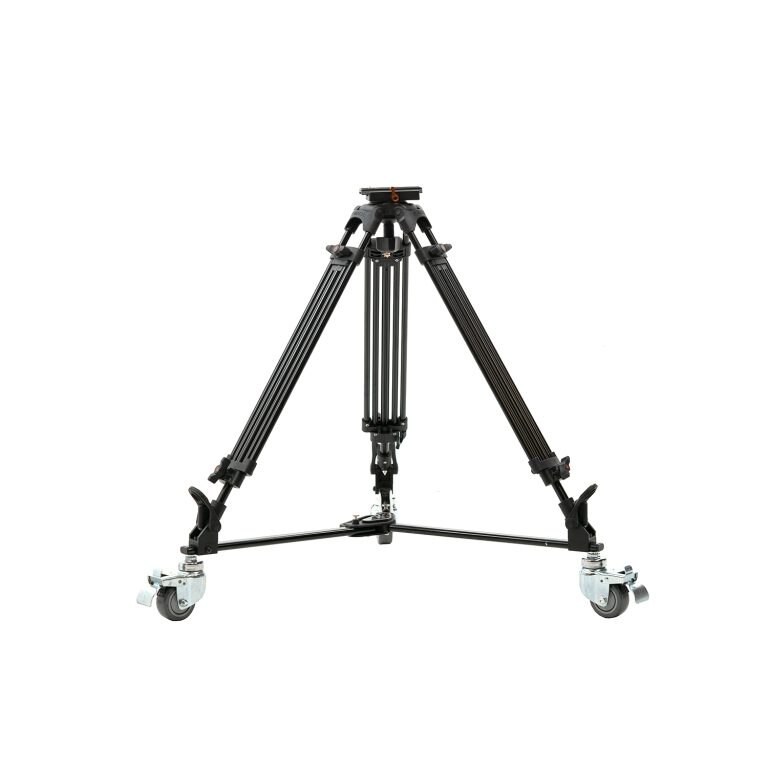 Ikan Aluminum Tripod, Dolly, 75mm Flat Base, & Quick Release Plate for PTZ Cameras