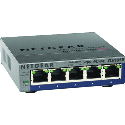 NETGEAR GS105E 5-Port Gigabit Ethernet Easy Smart Switch