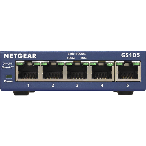 NETGEAR GS105 5-Port Gigabit Ethernet Unmanaged Switch