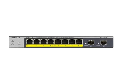 NETGEAR GS110TP 8-Port Gigabit PoE+ Ethernet Smart Switch with 2 SFP Ports and Cloud Management