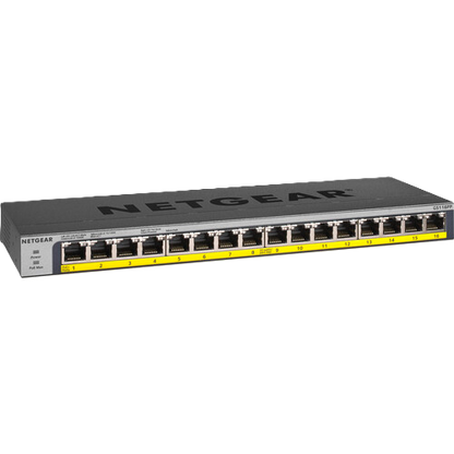 NETGEAR GS116PP 16-Port Gigabit Ethernet High-Power Unmanaged PoE+ Switch with FlexPoE (183W)