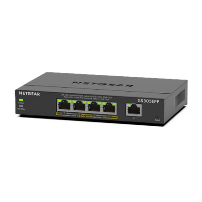 NETGEAR GS305EPP 5-Port Gigabit Ethernet Easy Smart Essentials PoE Switch (120W)