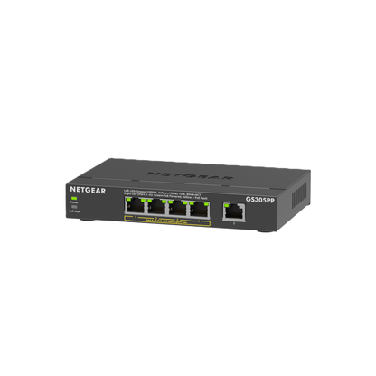 NETGEAR GS305PP 5-Port Gigabit Ethernet Unmanaged PoE+ Essentials Switch with 4-ports PoE+ (83W)