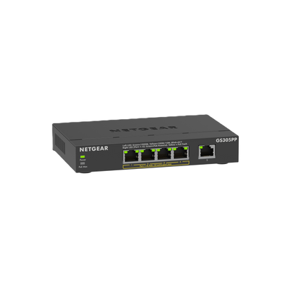 NETGEAR GS305PP 5-Port Gigabit Ethernet Unmanaged PoE+ Essentials Switch with 4-ports PoE+ (83W)