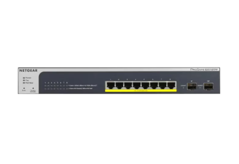 NETGEAR GS510TPP 8-Port Gigabit Ethernet High-Power PoE+ Smart Switch with 2 Dedicated SFP Ports (190W)