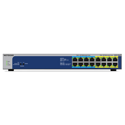 NETGEAR GS516UP 16-Port Gigabit Ethernet High-Power PoE+ Unmanaged Switch with 8-Ports PoE++ (380W)