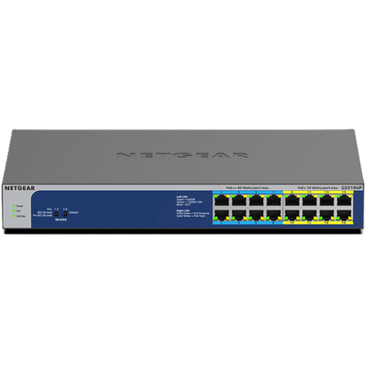 NETGEAR GS516UP 16-Port Gigabit Ethernet High-Power PoE+ Unmanaged Switch with 8-Ports PoE++ (380W)