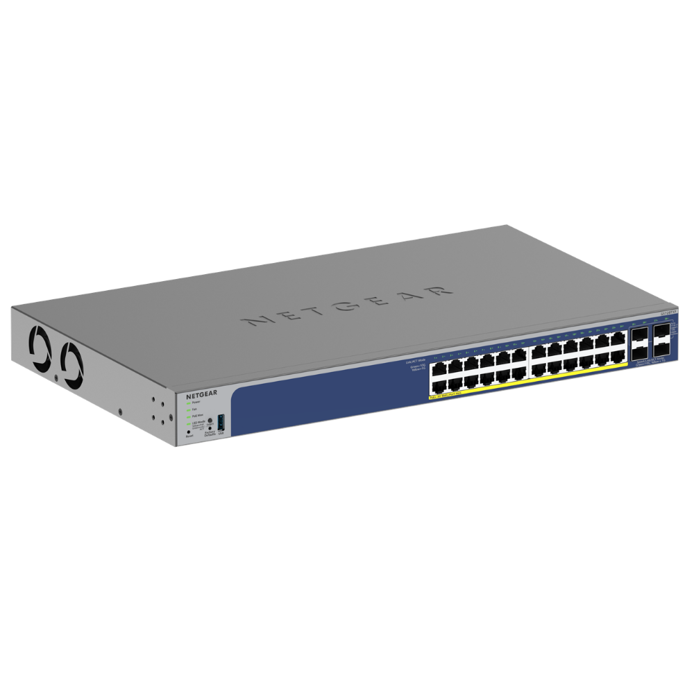NETGEAR GS728TXP 24P GE POE+ SMART SWTH W/10G SFP+