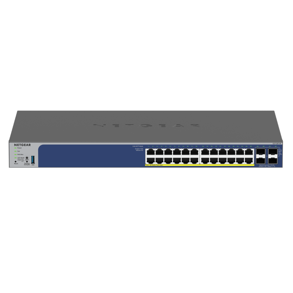 Netgear network switch on a white background