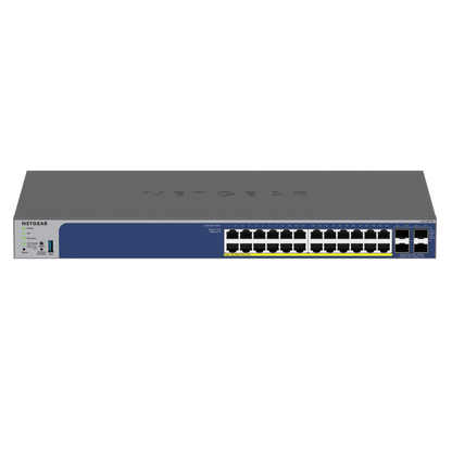 Netgear network switch on a white background