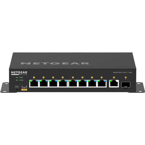 NETGEAR AV Line M4250 GSM4210PD 8-Port Gigabit PoE+ Compliant Managed AV Switch with SFP (110W)