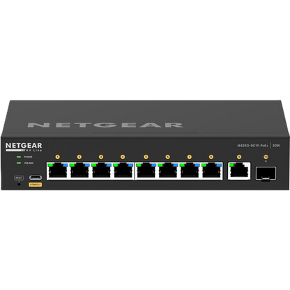 NETGEAR AV Line M4250 GSM4210PD 8-Port Gigabit PoE+ Compliant Managed AV Switch with SFP (110W)