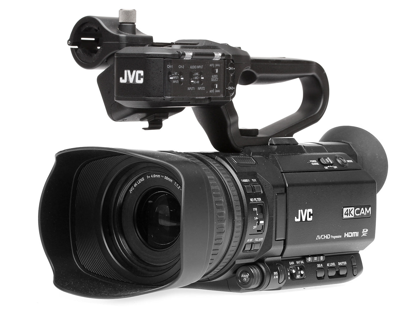 JVC GY-HM170U 4KCam Compact Handheld Camcorder with Integrated 12x Lens