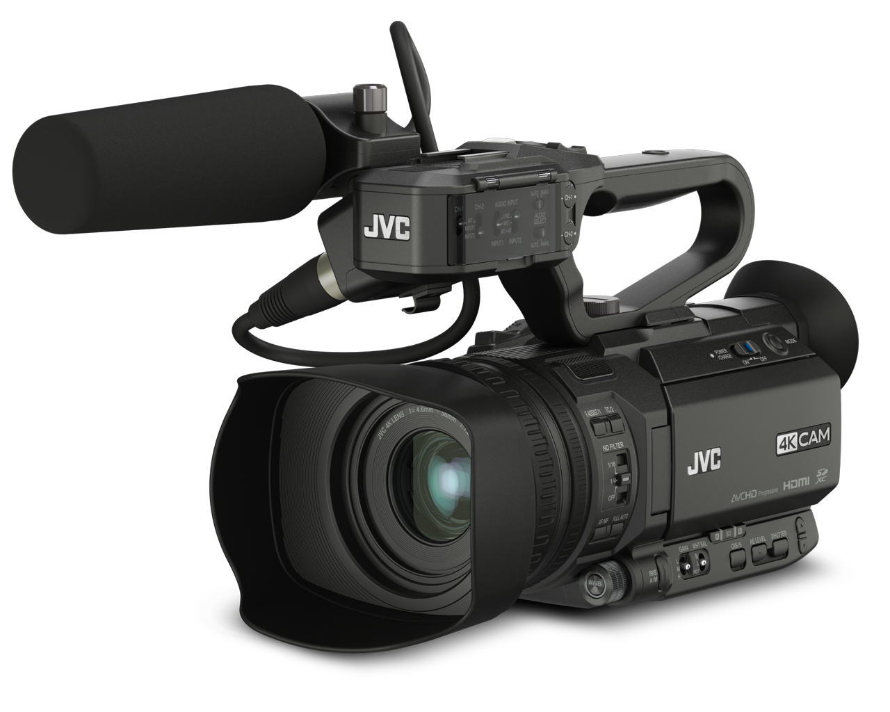 JVC GY-HM250HW UHD 4K Streaming Camcorder House of Worship Version