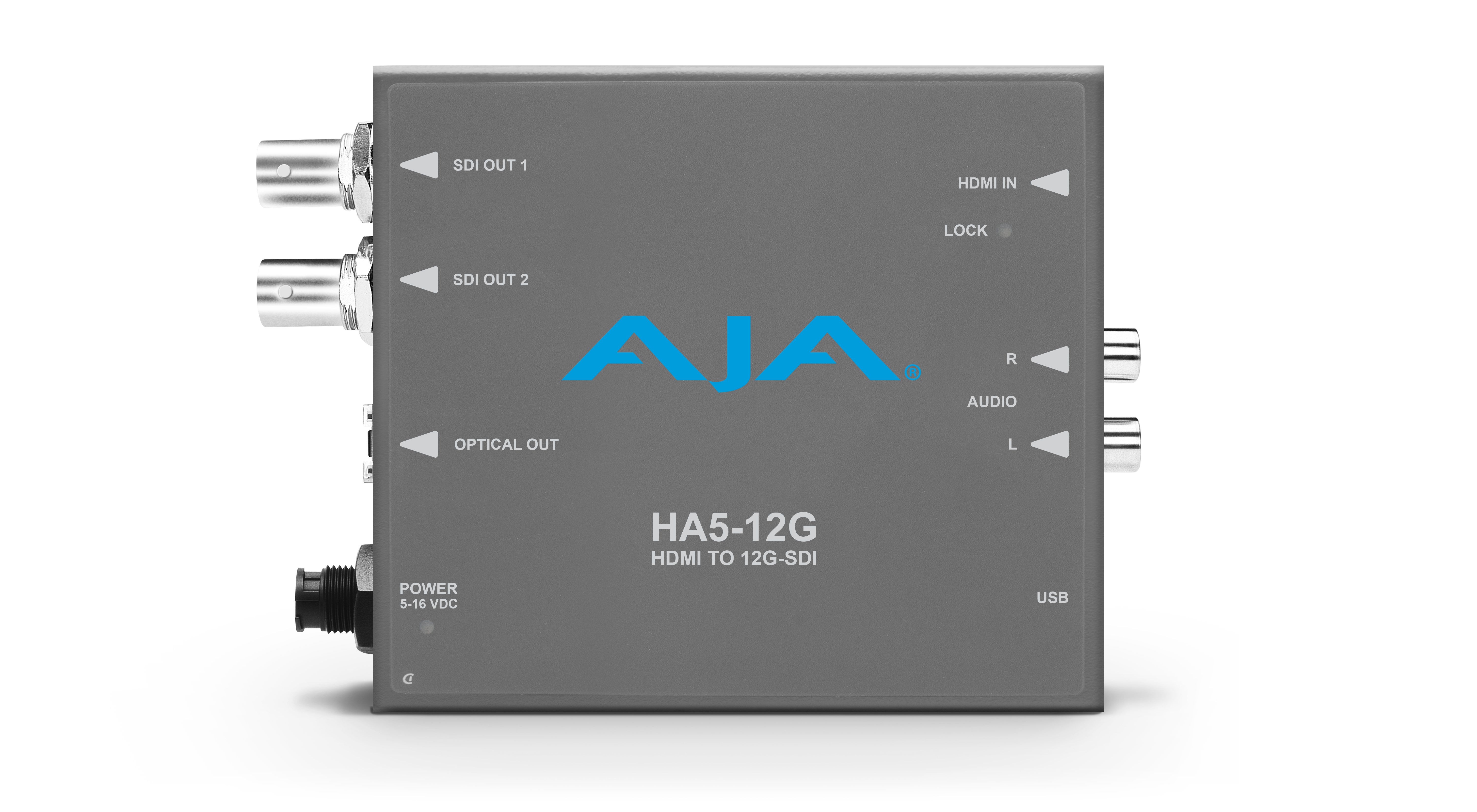 AJA HA5-12G-T-ST HDMI 2.0 to 12G-SDI Converter with ST Fiber Transmitter