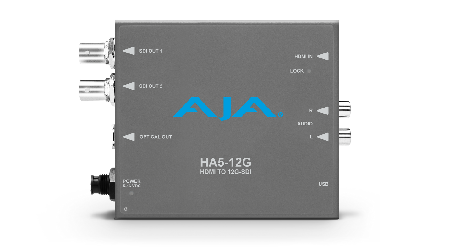 AJA HA5 12G-SDI to HDMI 2.0 Conversion with ST Fiber Receiver