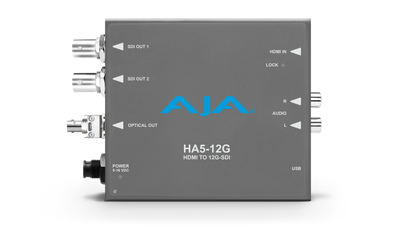 AJA HA5 12G-SDI to HDMI 2.0 Conversion with ST Fiber Receiver
