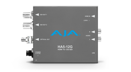 AJA HA5 12G-SDI to HDMI 2.0 Conversion with ST Fiber Receiver