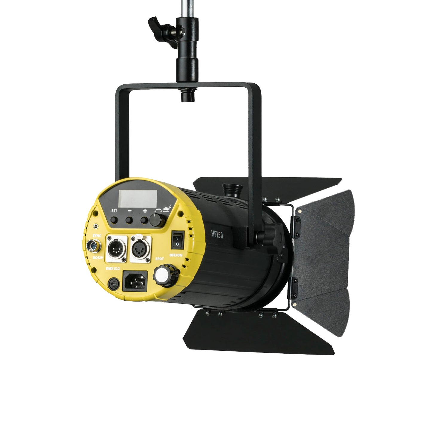 iKan Helia 150 Watt 4 in. Fresnel Bi-Color LED Studio Light w/ DMX and 8 Leaf Barn Doors
