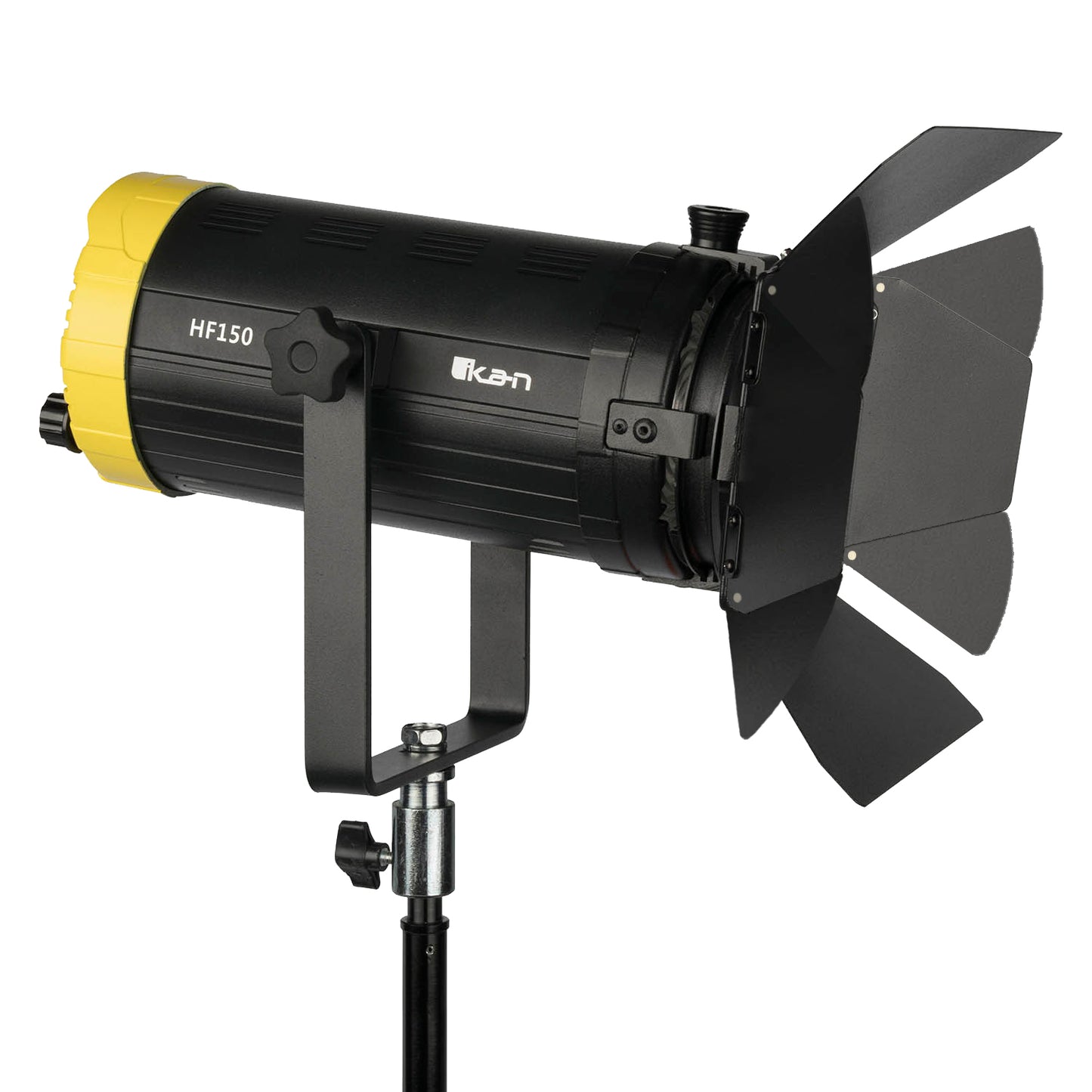 iKan Helia 150 Watt 4 in. Fresnel Bi-Color LED Studio Light w/ DMX and 8 Leaf Barn Doors