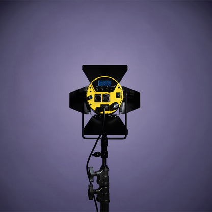 iKan Helia 150 Watt 4 in. Fresnel Bi-Color LED Studio Light w/ DMX and 8 Leaf Barn Doors